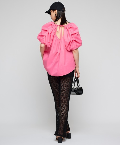 Narcissus（ナルシス）の「【Narcissus】パフリボンブラウス（シャツ/ブラウス・レディース・ホワイト/ピンク・FREE）」の3枚目の写真