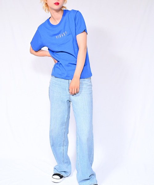 Alite cloth(アリーテクロス)の「箔プリントロゴTシャツ YIPPEE(Tシャツ/カットソー・レディース・ブラック/ホワイト/ベージュ/グレー/ピンク/オレンジ/ブルー/グリーン・FREE)」の22枚目の写真