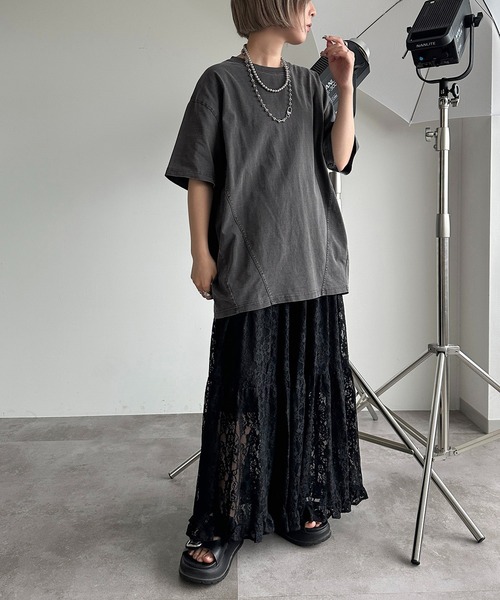apres jour mignon(アプレジュールミニョン)の「切り替えピグメントT【ZOZOTOWN限定アイテム】(Tシャツ/カットソー・レディース・オフホワイト/ブラック系その他・フリー/X-LARGE)」の4枚目の写真