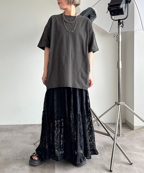 apres jour mignon(アプレジュールミニョン)の「切り替えピグメントT【ZOZOTOWN限定アイテム】(Tシャツ/カットソー・レディース・オフホワイト/ブラック系その他・フリー/X-LARGE)」の5枚目の写真