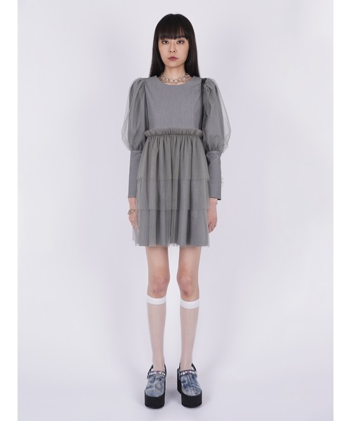 PAMEO POSE（パメオポーズ）の「Coverd Mini Dress（ワンピース・レディース・ブラック/グレー・FREE）」の5枚目の写真
