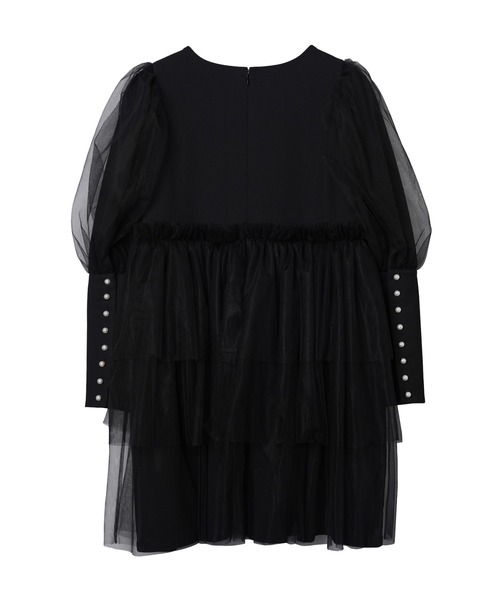 新品 パメオポーズ Coverd Mini Dress チュール ティアード PAMEO POSE（パメオポーズ）の「Coverd Mini Dress（ワンピース）」 - WEAR