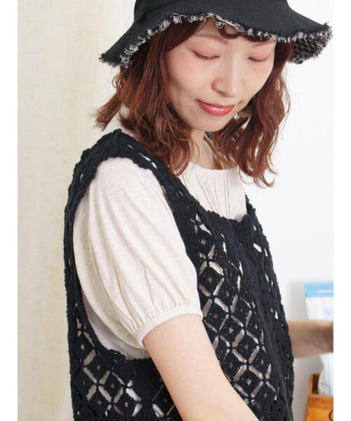 Samansa Mos2(サマンサ モスモス)の「ピンタックレースカットソー(Tシャツ/カットソー・レディース・ブラック/ベージュ/オフホワイト・F)」の3枚目の写真