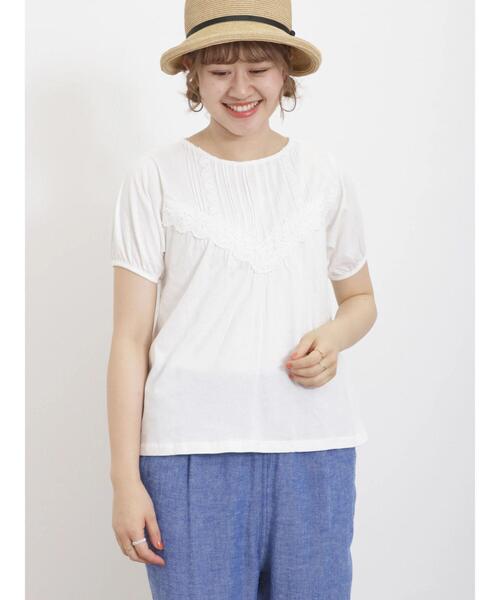 Samansa Mos2(サマンサ モスモス)の「ピンタックレースカットソー(Tシャツ/カットソー・レディース・ブラック/ベージュ/オフホワイト・F)」の8枚目の写真