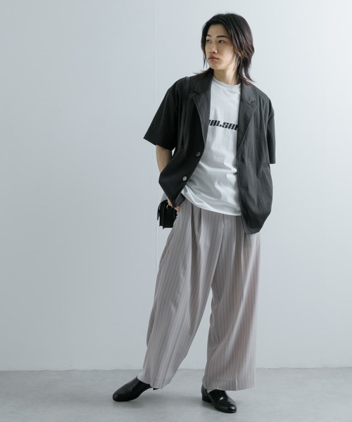 SENSE OF PLACE by URBAN RESEARCH(センスオブプレイスバイアーバンリサーチ)の「ルーズテーラードジャケット(5分袖)(テーラードジャケット・メンズ・ブラック/チャコールグレー・MEDIUM/LARGE)」の10枚目の写真