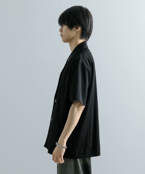 SENSE OF PLACE by URBAN RESEARCH(センスオブプレイスバイアーバンリサーチ)の「ルーズテーラードジャケット(5分袖)(テーラードジャケット・メンズ・ブラック/チャコールグレー・MEDIUM/LARGE)」の12枚目の写真