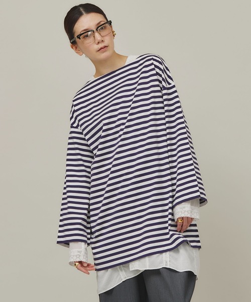 Curensology（カレンソロジー）の「Curensology(カレンソロジー)/＜&RC＞ウルティマコットンプルオーバー（Tシャツ/カットソー・レディース・ブラック/ネイビー/ブルー/ホワイト/ボルドー・FREE）」の4枚目の写真