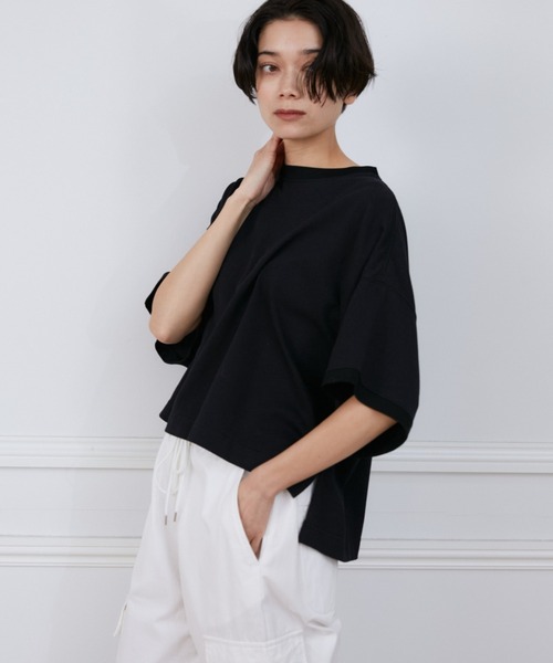 YVON（イヴォン）の「ヘビー天竺ワイドTシャツ（Tシャツ/カットソー・レディース・オフホワイト/ブルー/ブラック・9号）」の21枚目の写真