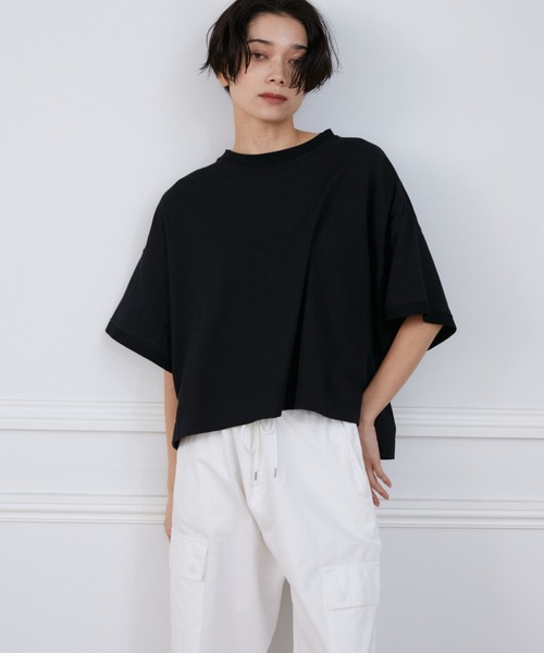 YVON（イヴォン）の「ヘビー天竺ワイドTシャツ（Tシャツ/カットソー・レディース・オフホワイト/ブルー/ブラック・9号）」の22枚目の写真