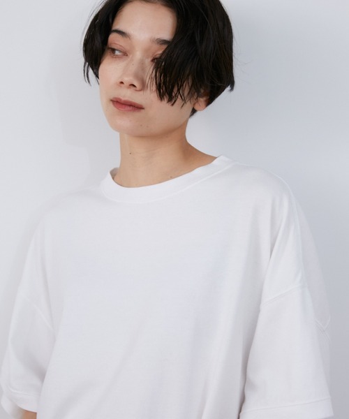 YVON（イヴォン）の「ヘビー天竺ワイドTシャツ（Tシャツ/カットソー・レディース・オフホワイト/ブルー/ブラック・9号）」の16枚目の写真