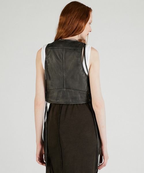 レザーバイカーベスト / Leather Biker Vest（ベスト）｜PRANK