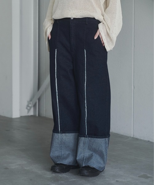 Utusiyo(ウツシヨ)の「denim pants 房(デニムパンツ・メンズ・ブラック/インディゴブルー・MEDIUM/LARGE)」の2枚目の写真
