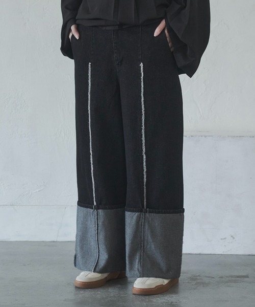 Utusiyo(ウツシヨ)の「denim pants 房(デニムパンツ・メンズ・ブラック/インディゴブルー・MEDIUM/LARGE)」の3枚目の写真