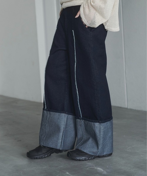 Utusiyo(ウツシヨ)の「denim pants 房(デニムパンツ・メンズ・ブラック/インディゴブルー・MEDIUM/LARGE)」の5枚目の写真