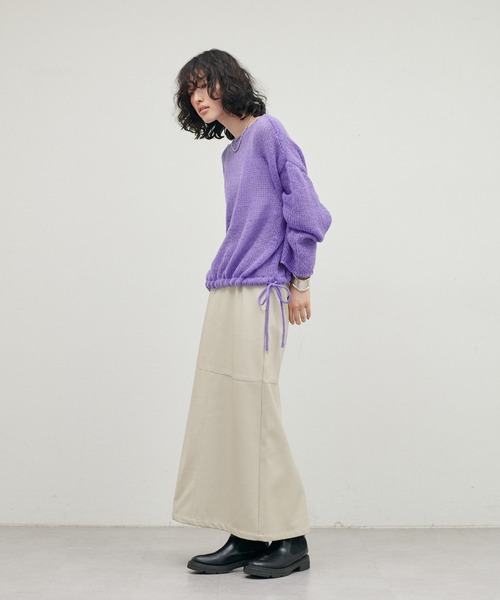 LARUTA(ラルータ)の「【LARUTA】メッシュフワニットプルオーバー(ニット/セーター・レディース・ライトベージュ/グレー/チャコールグレー/パープル・FREE)」の21枚目の写真