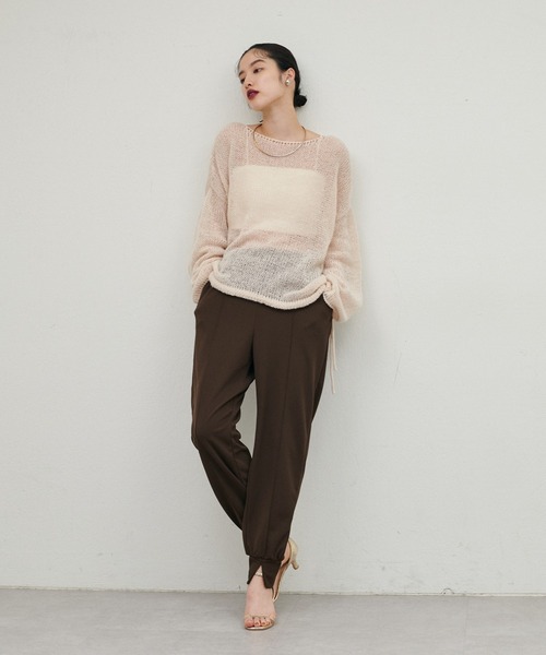LARUTA(ラルータ)の「【LARUTA】メッシュフワニットプルオーバー(ニット/セーター・レディース・ライトベージュ/グレー/チャコールグレー/パープル・FREE)」の17枚目の写真