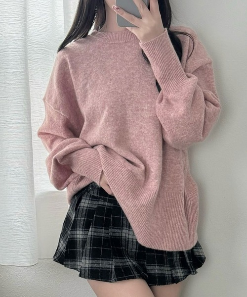 セール】袖ボリュームミックスカラーオーバーサイズニット（ニット