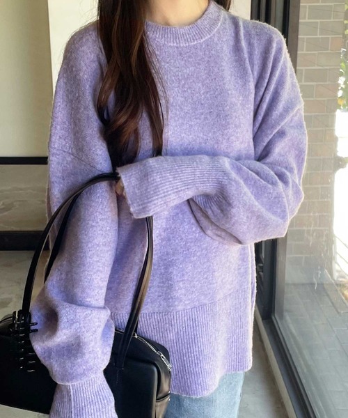 セール】袖ボリュームミックスカラーオーバーサイズニット（ニット