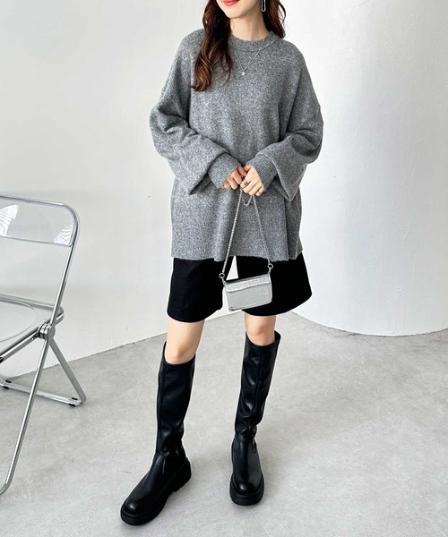 セール】袖ボリュームミックスカラーオーバーサイズニット（ニット