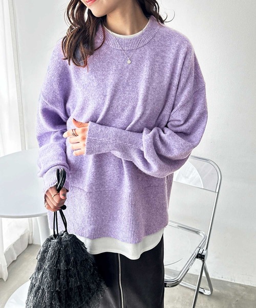 coco様 リクエスト 5点 まとめ商品 セール】袖ボリュームミックスカラーオーバーサイズニット