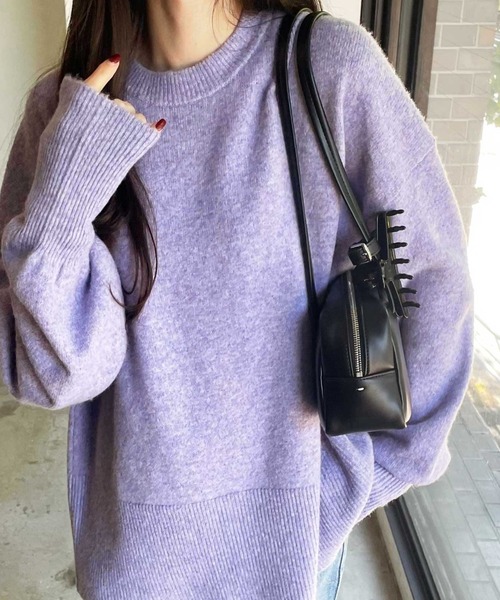 セール】袖ボリュームミックスカラーオーバーサイズニット（ニット