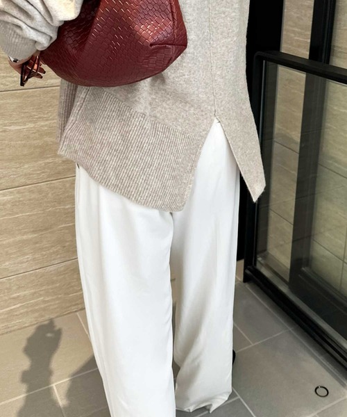 GeeRA（ジーラ）の「袖ボリュームミックスカラーオーバーサイズニット（ニット/セーター・レディース・グレー/ピンク/ベージュ/パープル・SMALL/MEDIUM/LARGE/X-LARGE）」の10枚目の写真