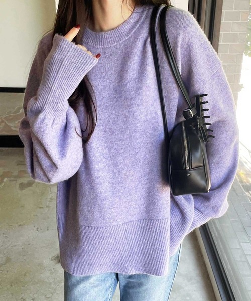セール】袖ボリュームミックスカラーオーバーサイズニット（ニット
