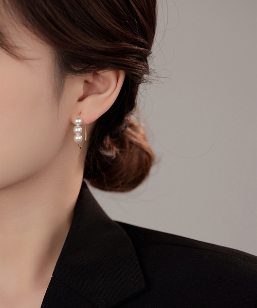 LA VORAGINE(ラ ヴォラジネ)の「アレルギー対応 エコパールピアス(ピアス(両耳用)・レディース・シルバー/ゴールド・FREE)」の2枚目の写真
