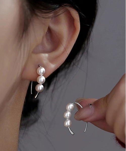 LA VORAGINE(ラ ヴォラジネ)の「アレルギー対応 エコパールピアス(ピアス(両耳用)・レディース・シルバー/ゴールド・FREE)」の3枚目の写真