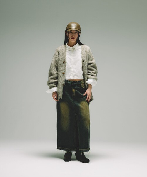 FREAK'S STORE(フリークスストア)の「NAUTICA/ノーティカ 退色デニムロングスカート(デニムスカート・レディース・ブルー/ブラック・ONE SIZE)」の3枚目の写真