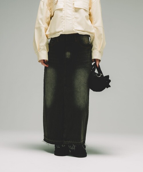 FREAK'S STORE(フリークスストア)の「NAUTICA/ノーティカ 退色デニムロングスカート(デニムスカート・レディース・ブルー/ブラック・ONE SIZE)」の13枚目の写真