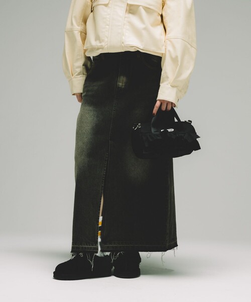 FREAK'S STORE(フリークスストア)の「NAUTICA/ノーティカ 退色デニムロングスカート(デニムスカート・レディース・ブルー/ブラック・ONE SIZE)」の15枚目の写真