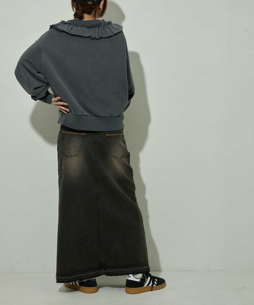 FREAK'S STORE(フリークスストア)の「NAUTICA/ノーティカ 退色デニムロングスカート(デニムスカート・レディース・ブルー/ブラック・ONE SIZE)」の18枚目の写真