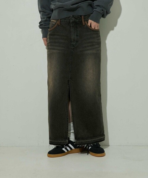 FREAK'S STORE(フリークスストア)の「NAUTICA/ノーティカ 退色デニムロングスカート(デニムスカート・レディース・ブルー/ブラック・ONE SIZE)」の21枚目の写真