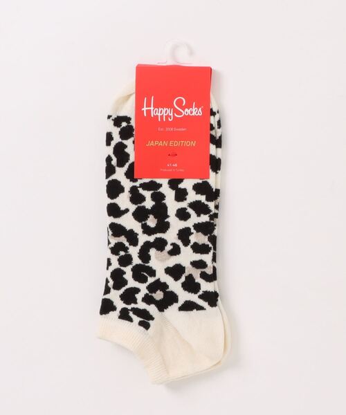 Happy Socks(ハッピーソックス)の「《HAPPY SOCKS》キャッチーデザインローソックス(ソックス/靴下・メンズ・レオパード/ホワイト系その他・MEDIUM)」の1枚目の写真