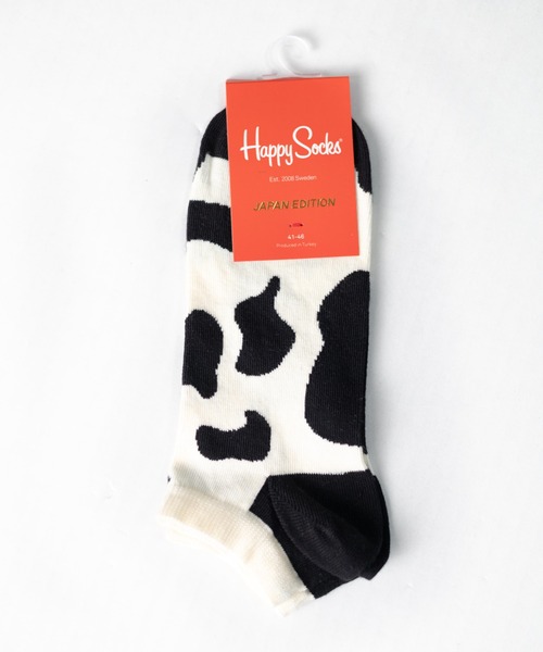 Happy Socks(ハッピーソックス)の「《HAPPY SOCKS》キャッチーデザインローソックス(ソックス/靴下・メンズ・レオパード/ホワイト系その他・MEDIUM)」の2枚目の写真