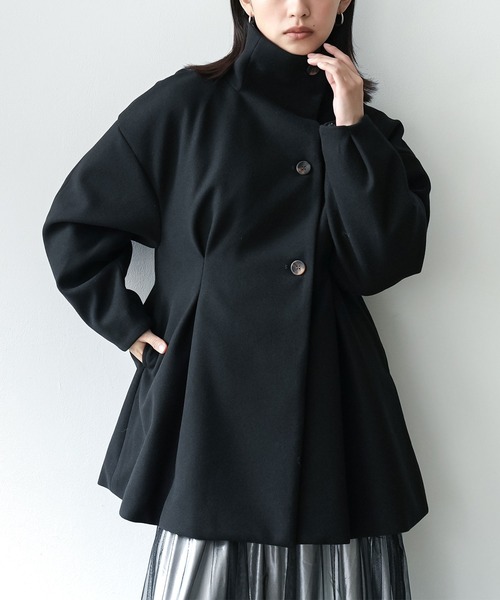 セール】ウェスト絞りフェイクウールコート（チェスターコート）｜mili