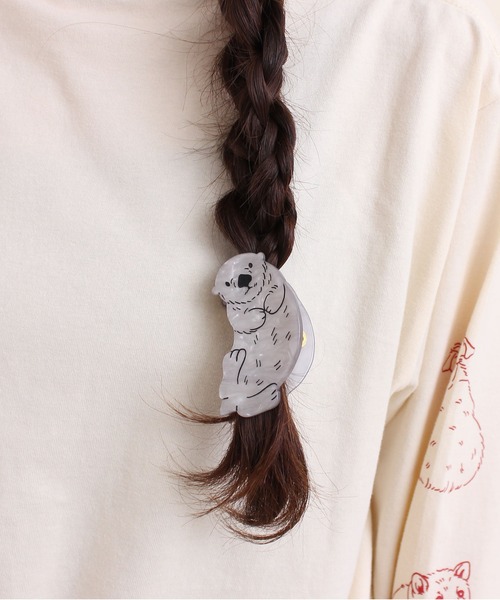 didizizi(ディディジジ)の「ラッコヘアクリップ(バレッタ/ヘアクリップ・レディース・グレー・FREE)」の4枚目の写真