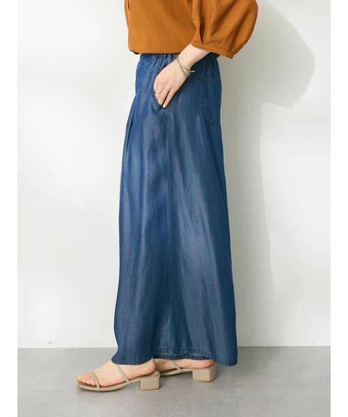 CRAFT STANDARD BOUTIQUE（クラフトスタンダードブティック）の「やわらかデニム風タックワイドフレアパンツ（デニムパンツ・レディース・ブラック/インディゴブルー・M/L）」の17枚目の写真