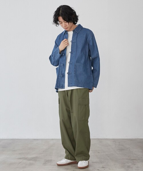 coen(コーエン)の「デニムカバーオールジャケット(カバーオール・メンズ・ネイビー/コバルトブルー/ダークグレー・L/XL/M)」の5枚目の写真