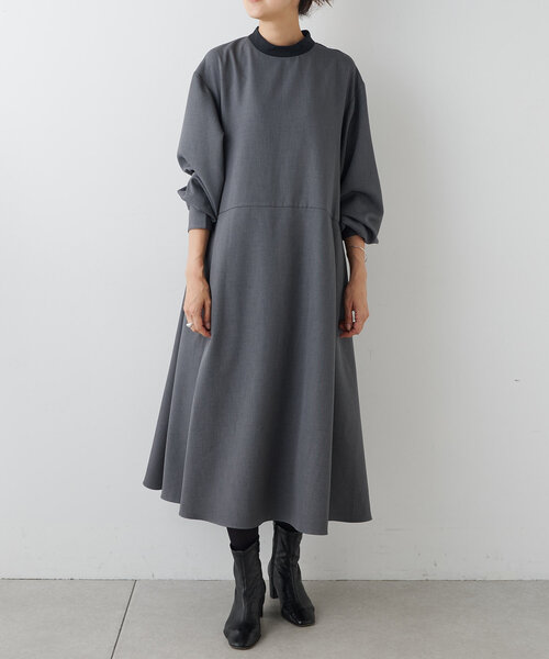 LIVETART（リヴェタート）の「《LIVETART》バイカラーフレアワンピース（ワンピース・レディース・グレー・FREE）」の6枚目の写真