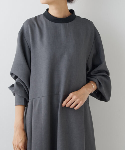 LIVETART（リヴェタート）の「《LIVETART》バイカラーフレアワンピース（ワンピース・レディース・グレー・FREE）」の9枚目の写真