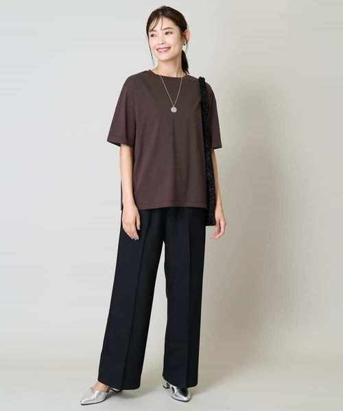 a.v.v（アーヴェヴェ）の「【洗える/イージーケア/吸水速乾/毛玉になりにくい】美楽るイージーワイドパンツ（その他パンツ・レディース・ブラック/ネイビー/グレー/ブラウン・40/38/36/42/34）」の21枚目の写真