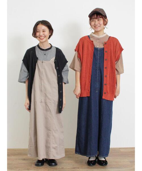 Samansa Mos2（サマンサ モスモス）の「【Sサイズ WEB限定】デニムジップジャンスカ（ワンピース・レディース・ベージュ/ネイビー/ブルー・S/M）」の5枚目の写真