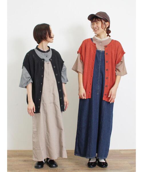 Samansa Mos2（サマンサ モスモス）の「【Sサイズ WEB限定】デニムジップジャンスカ（ワンピース・レディース・ベージュ/ネイビー/ブルー・S/M）」の6枚目の写真