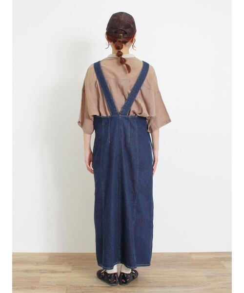 Samansa Mos2（サマンサ モスモス）の「【Sサイズ WEB限定】デニムジップジャンスカ（ワンピース・レディース・ベージュ/ネイビー/ブルー・S/M）」の14枚目の写真