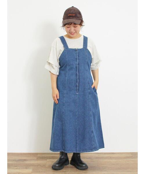 Samansa Mos2（サマンサ モスモス）の「【Sサイズ WEB限定】デニムジップジャンスカ（ワンピース・レディース・ベージュ/ネイビー/ブルー・S/M）」の20枚目の写真