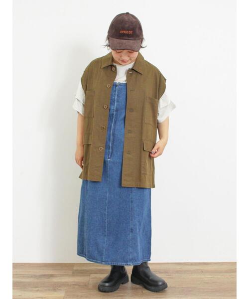 Samansa Mos2（サマンサ モスモス）の「【Sサイズ WEB限定】デニムジップジャンスカ（ワンピース・レディース・ベージュ/ネイビー/ブルー・S/M）」の22枚目の写真