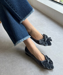 Chez toi | ベロアリボンバレーシューズ(パンプス)