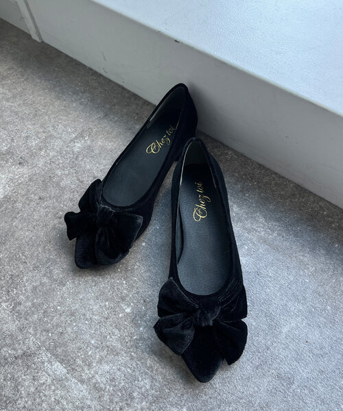 Chez toi（シェトワ）の「ベロアリボンバレーシューズ（パンプス・レディース・グレー/ブラウン/ブラック・22.5cm/24.5cm/23.5cm）」の15枚目の写真
